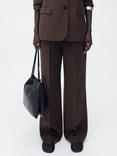 Mango Veronica Straight Tailored Trousers, Brown