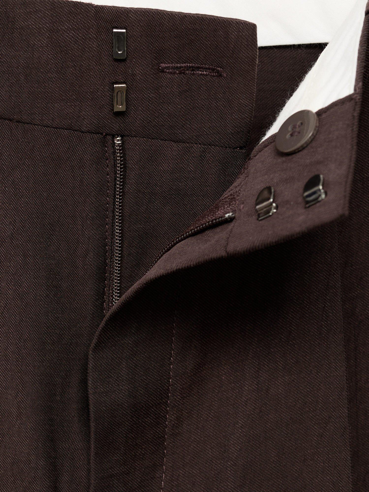 Product image 8 of 8, which shows Mango Veronica Straight Tailored Trousers, Brown, 20
