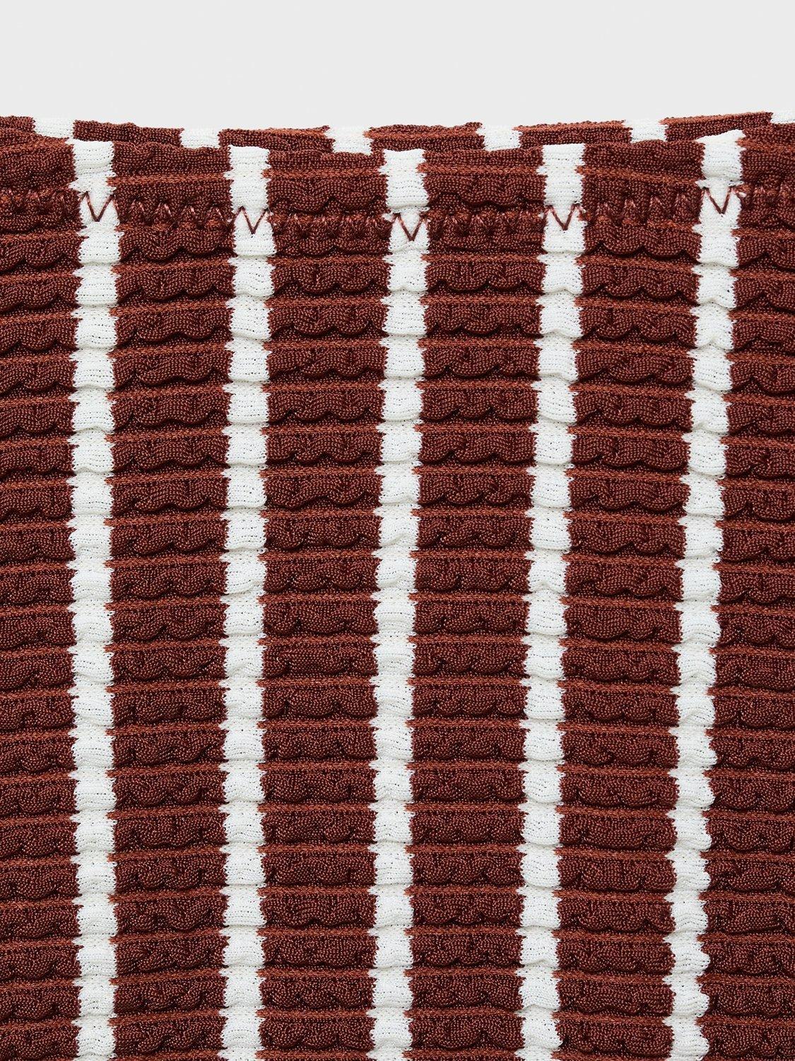Product image 5 of 8, which shows Mango Edita Stripe Bikini Bottoms, Dark Brown, M