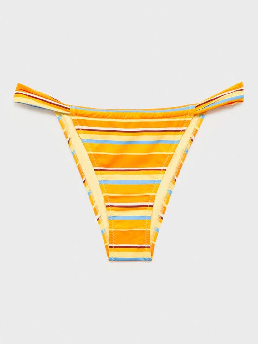 Product image 1 of 6, which shows Mango Funky Stripe Bikini Bottoms, Yellow, M