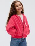 Calvin Klein Kids' Cotton Blend Zipped Relaxed Fit Hoodie, Teaberry
