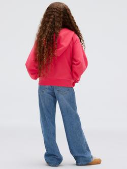 Calvin Klein Kids' Cotton Blend Zipped Relaxed Fit Hoodie, Teaberry - view 2, Teaberry