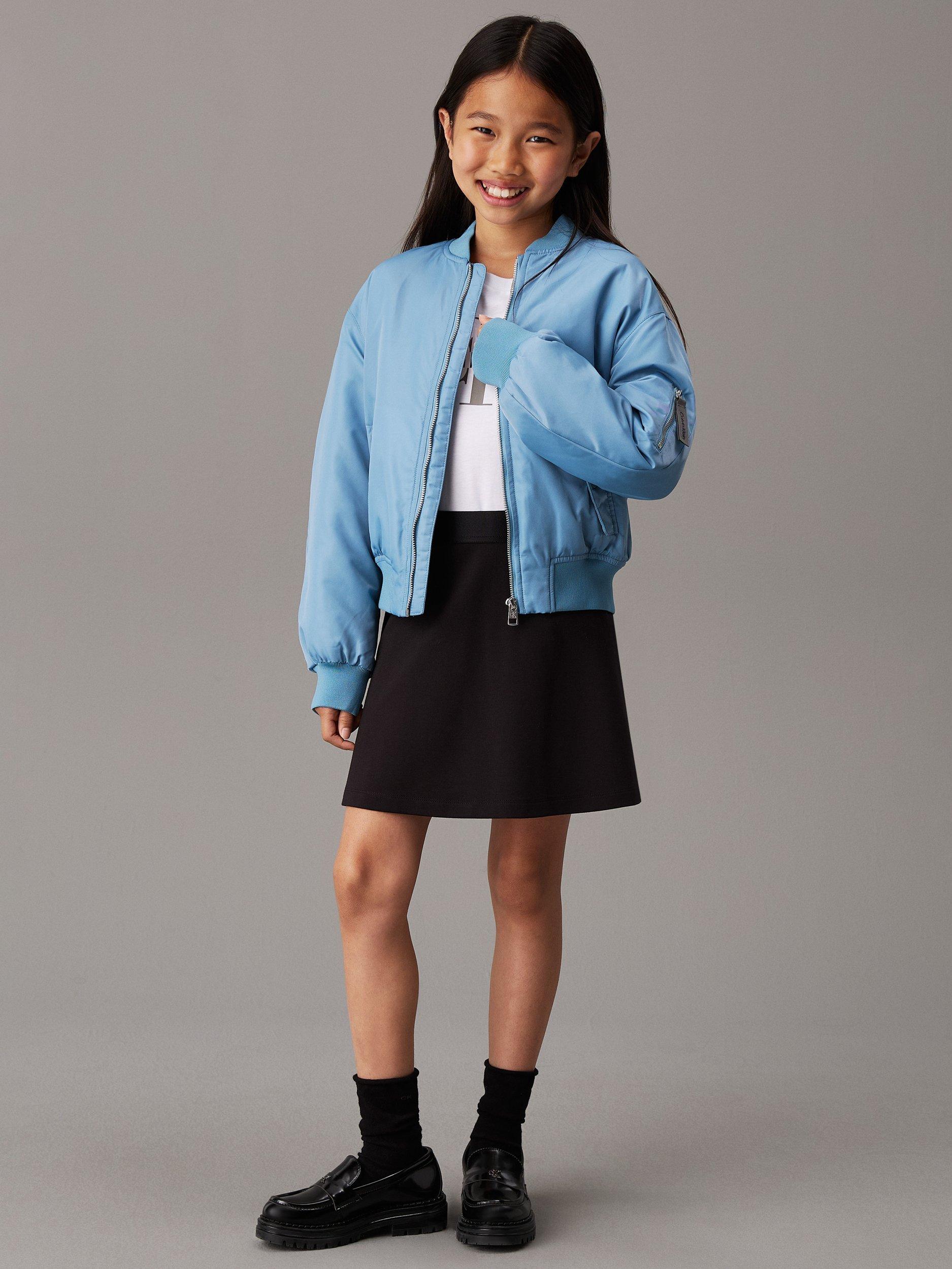 Product image 3 of 4, which shows Calvin Klein Mid Rise Flared Skirt, Ck Black, 10 years