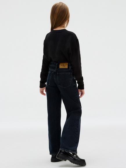 Calvin Klein Kids' Five Pocket Barrel Jeans, Salt Pepper Grey - view 2, Salt Pepper Grey