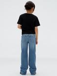 Calvin Klein Kids' High Rise Wide Leg Jeans, Authentic Denim