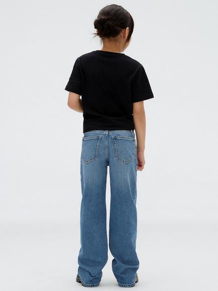 Calvin Klein Kids' High Rise Wide Leg Jeans, Authentic Denim - view 2, Authentic Denim