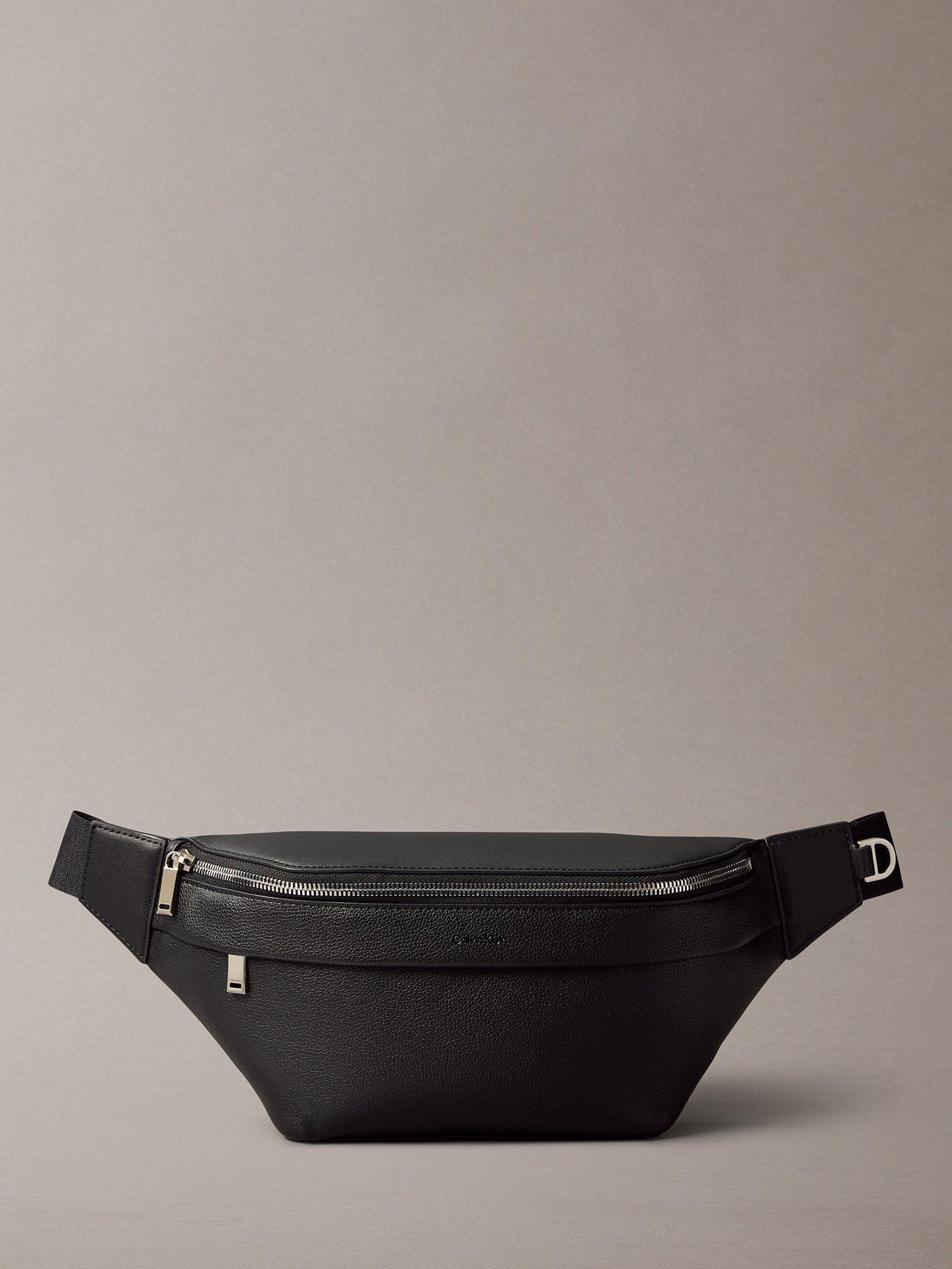 Product image 1 of 4, which shows Calvin Klein Faux Leather Bum Bag, Black, One Size