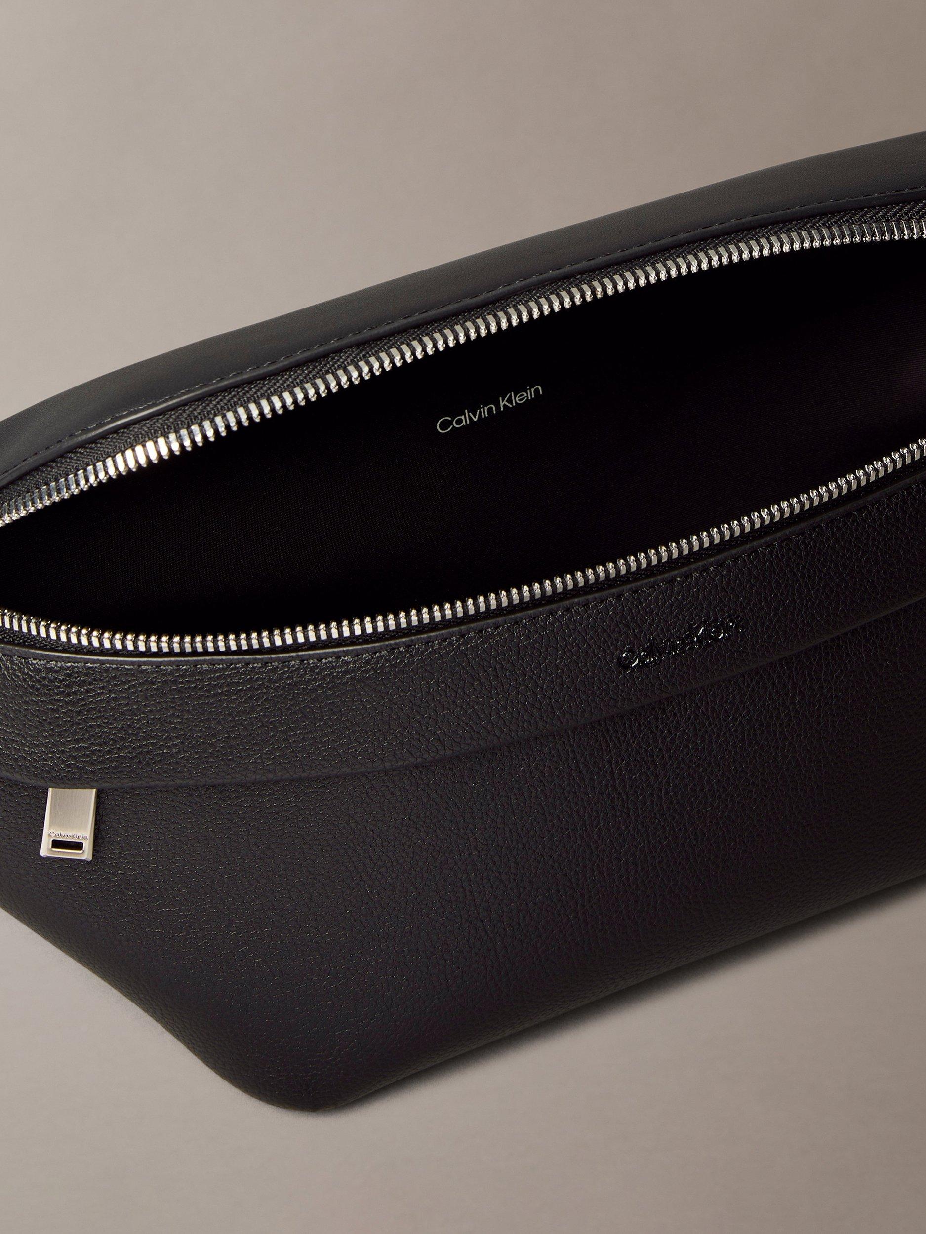 Product image 3 of 4, which shows Calvin Klein Faux Leather Bum Bag, Black, One Size