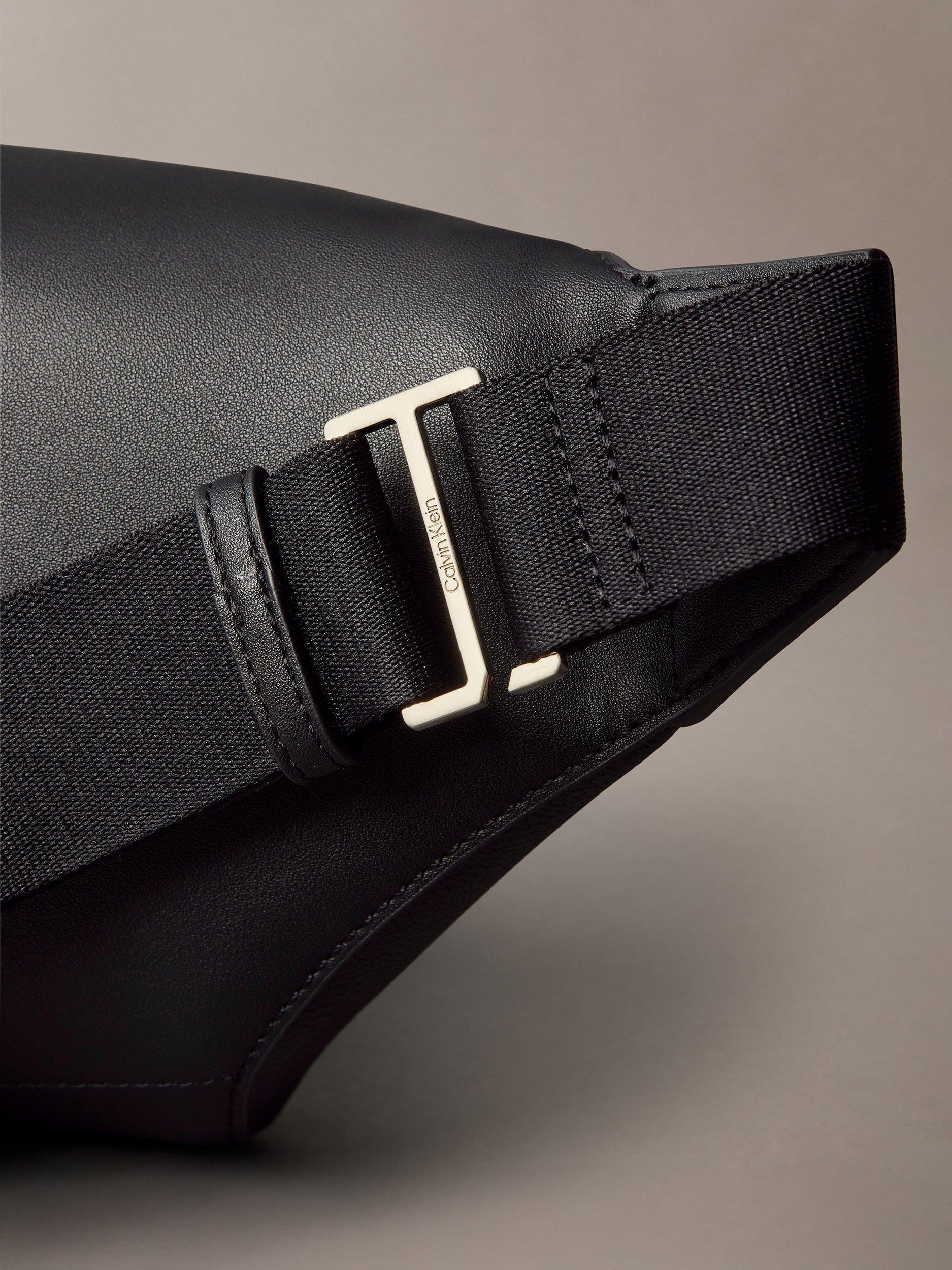Product image 4 of 4, which shows Calvin Klein Faux Leather Bum Bag, Black, One Size