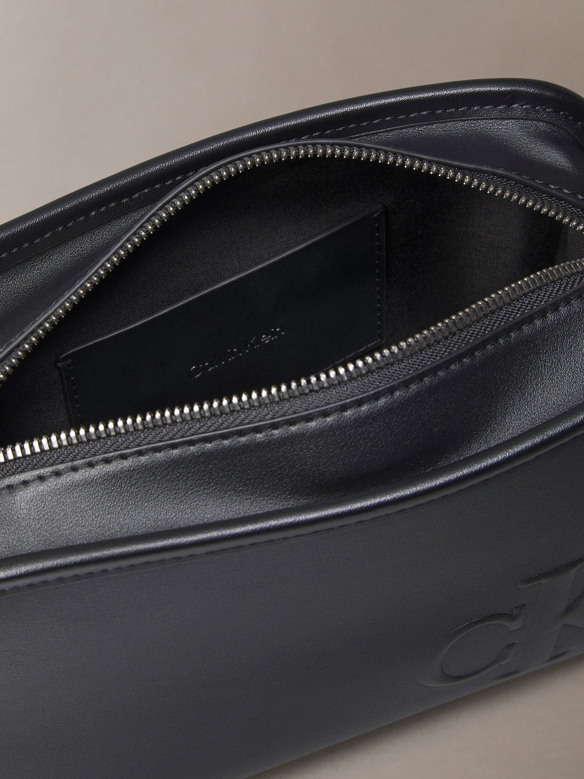 Product image 4 of 4, which shows Calvin Klein Faux Leather Crossbody Camera Bag, Black, One Size