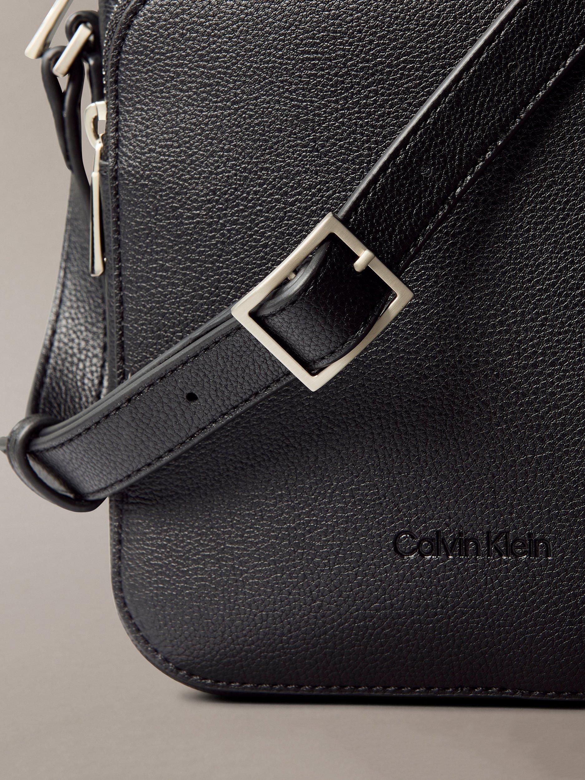 Product image 3 of 3, which shows Calvin Klein Faux Leather Crossbody Bag, Black, One Size