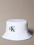 Calvin Klein Embroidered Logo Bucket Hat, Bright White