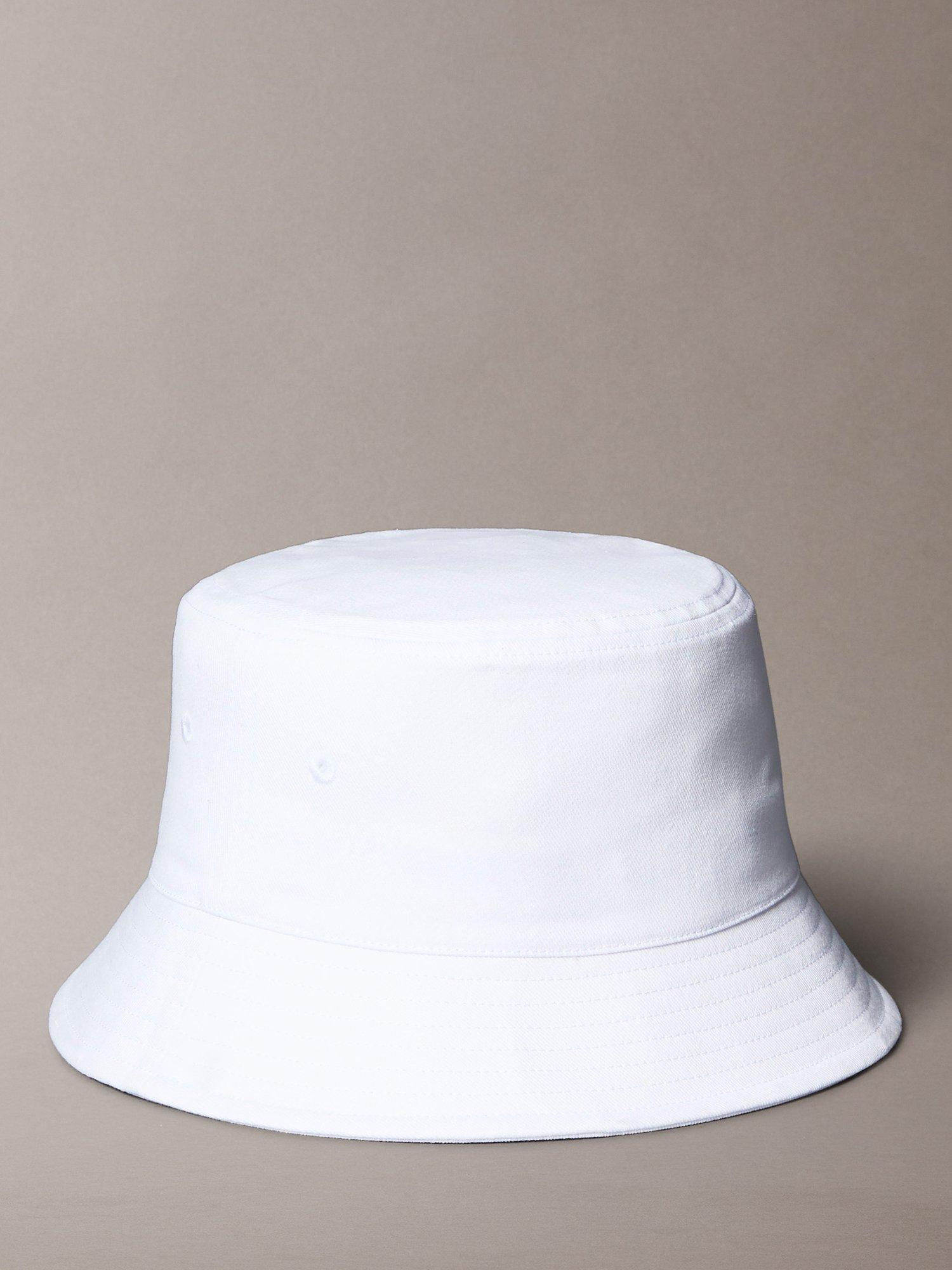 Product image 2 of 3, which shows Calvin Klein Embroidered Logo Bucket Hat, Bright White, One Size