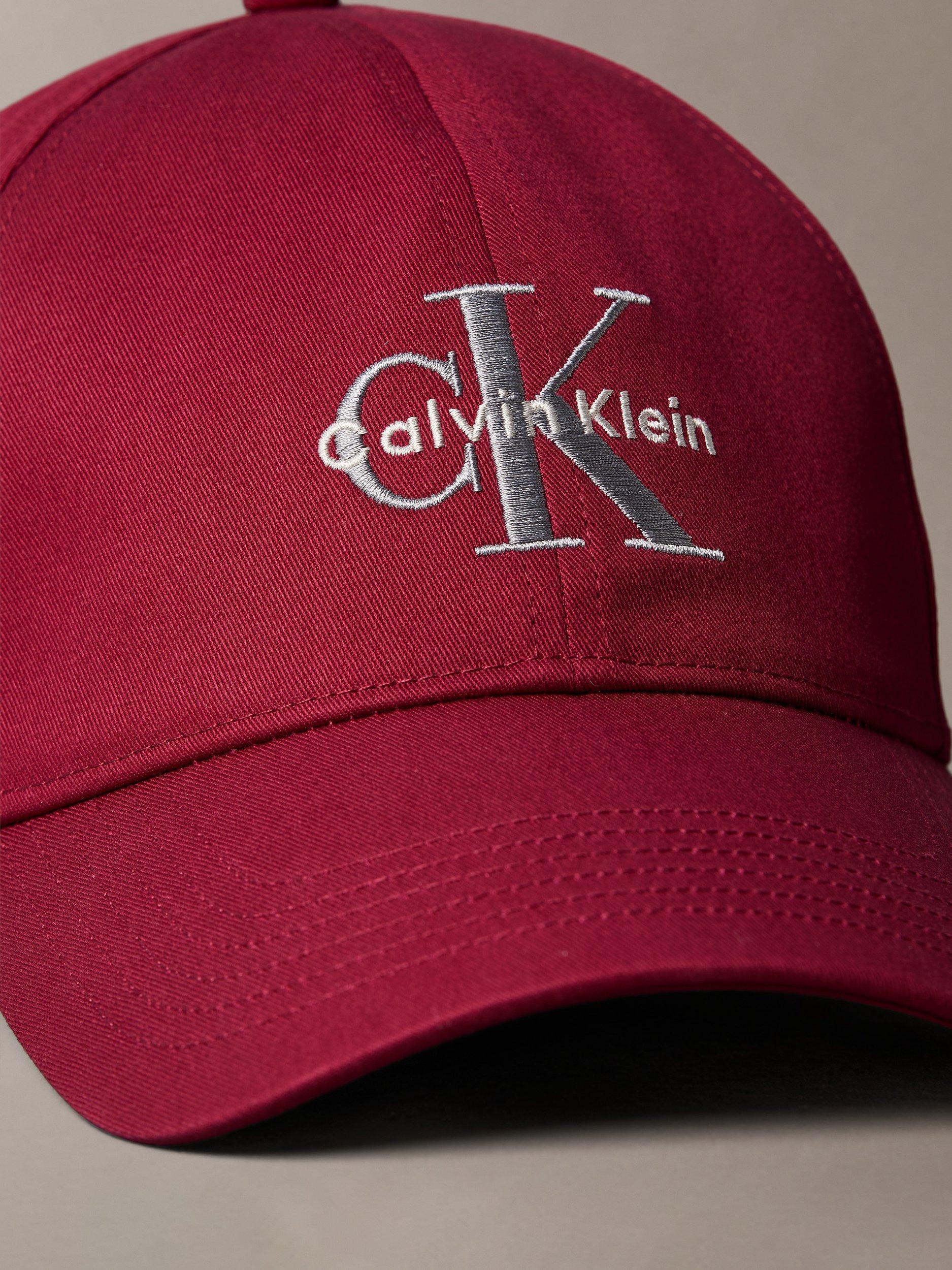 Product image 3 of 3, which shows Calvin Klein Embroidered Logo Baseball Cap, Deep Rouge, One Size