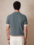 Reiss x CHÉ Quinn Cotton Knit Short Sleeved Polo Shirt, Blue/Multi