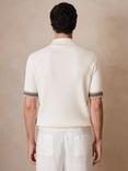 Reiss x CHÉ Knitted Short Sleeved Polo Shirt, White/Multi