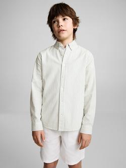 Mango Kids' Oxford Shirt, Green, Green