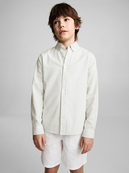 Mango Kids' Oxford Shirt, Green, Green