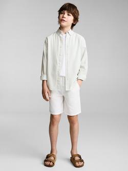 Mango Kids' Oxford Shirt, Green - view 2, Green