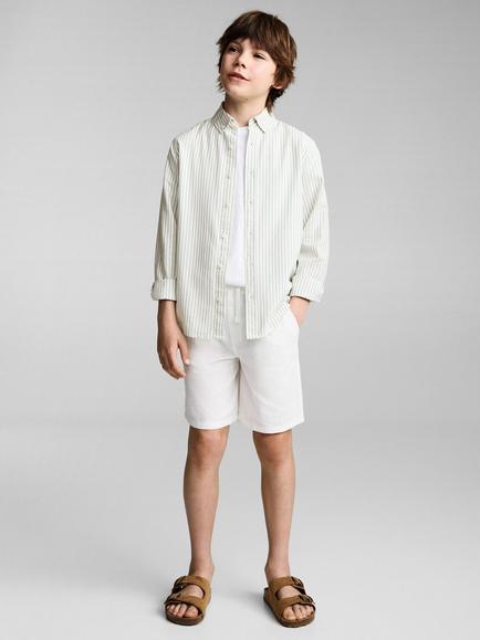 Mango Kids' Oxford Shirt, Green - view 2, Green