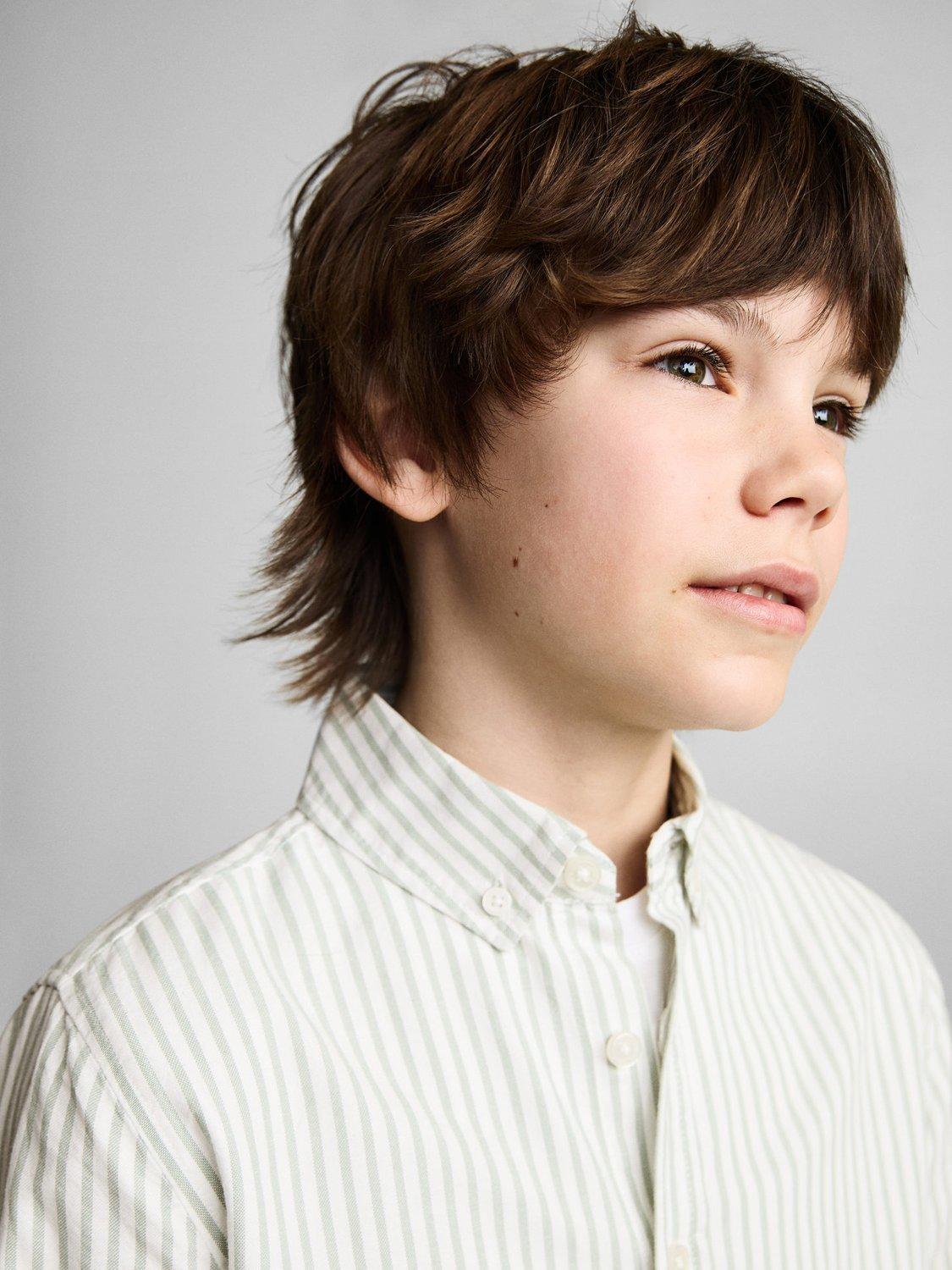 Product image 6 of 7, which shows Mango Kids' Oxford Shirt, Green, 10 years