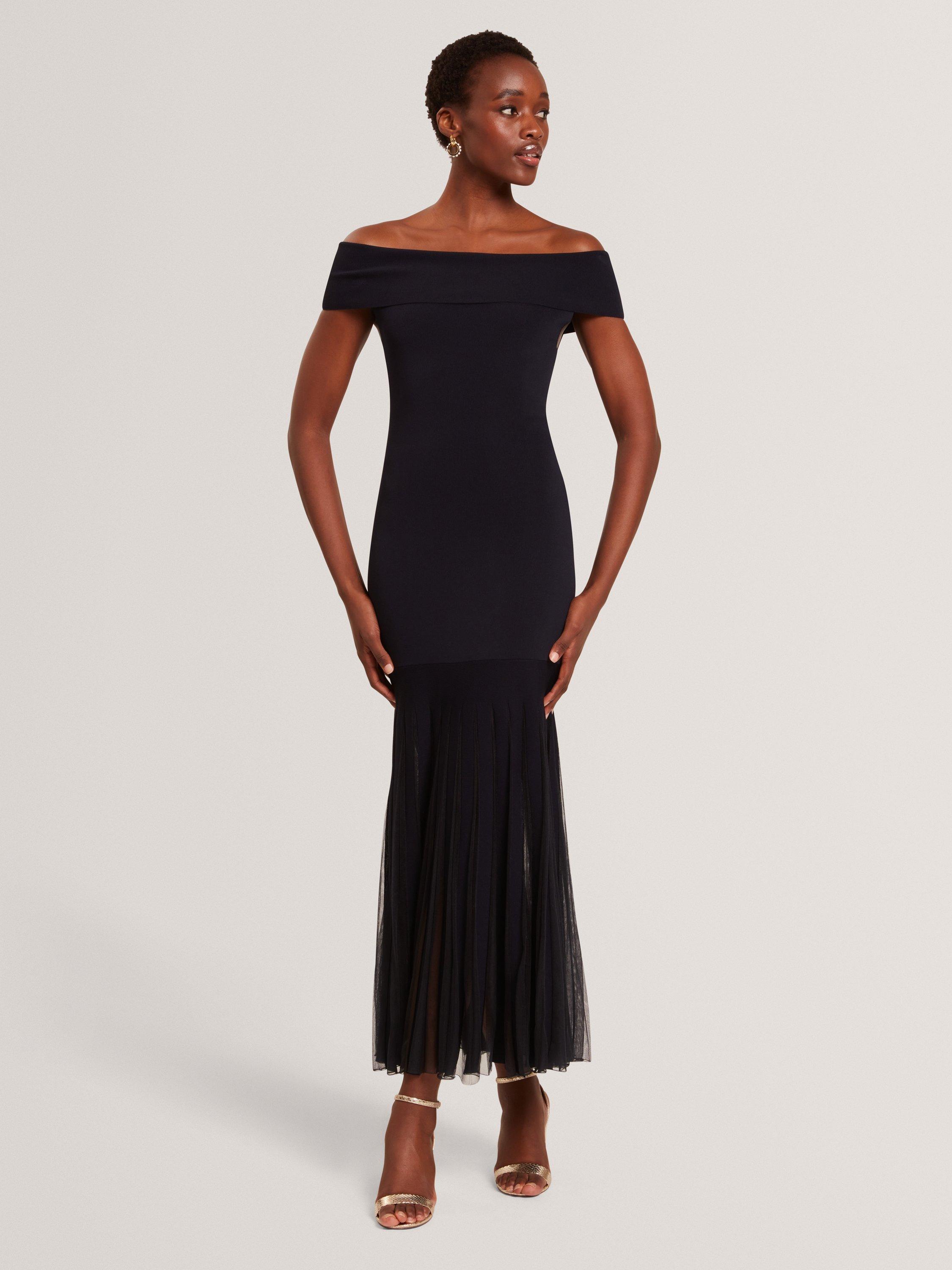 Product image 2 of 6, which shows Ted Baker Drop Waist Off Shoulder Knit Dress, Navy, 6