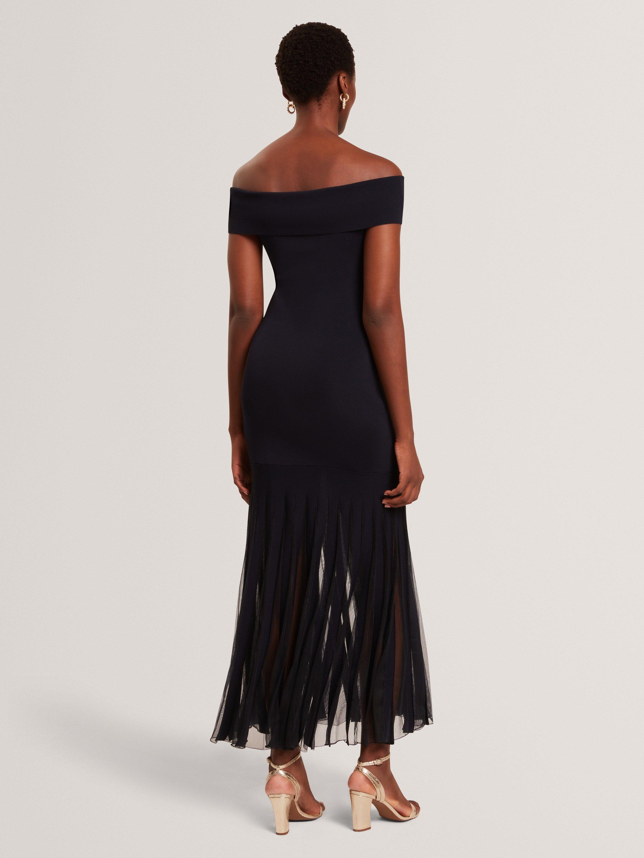Product image 3 of 6, which shows Ted Baker Drop Waist Off Shoulder Knit Dress, Navy, 6