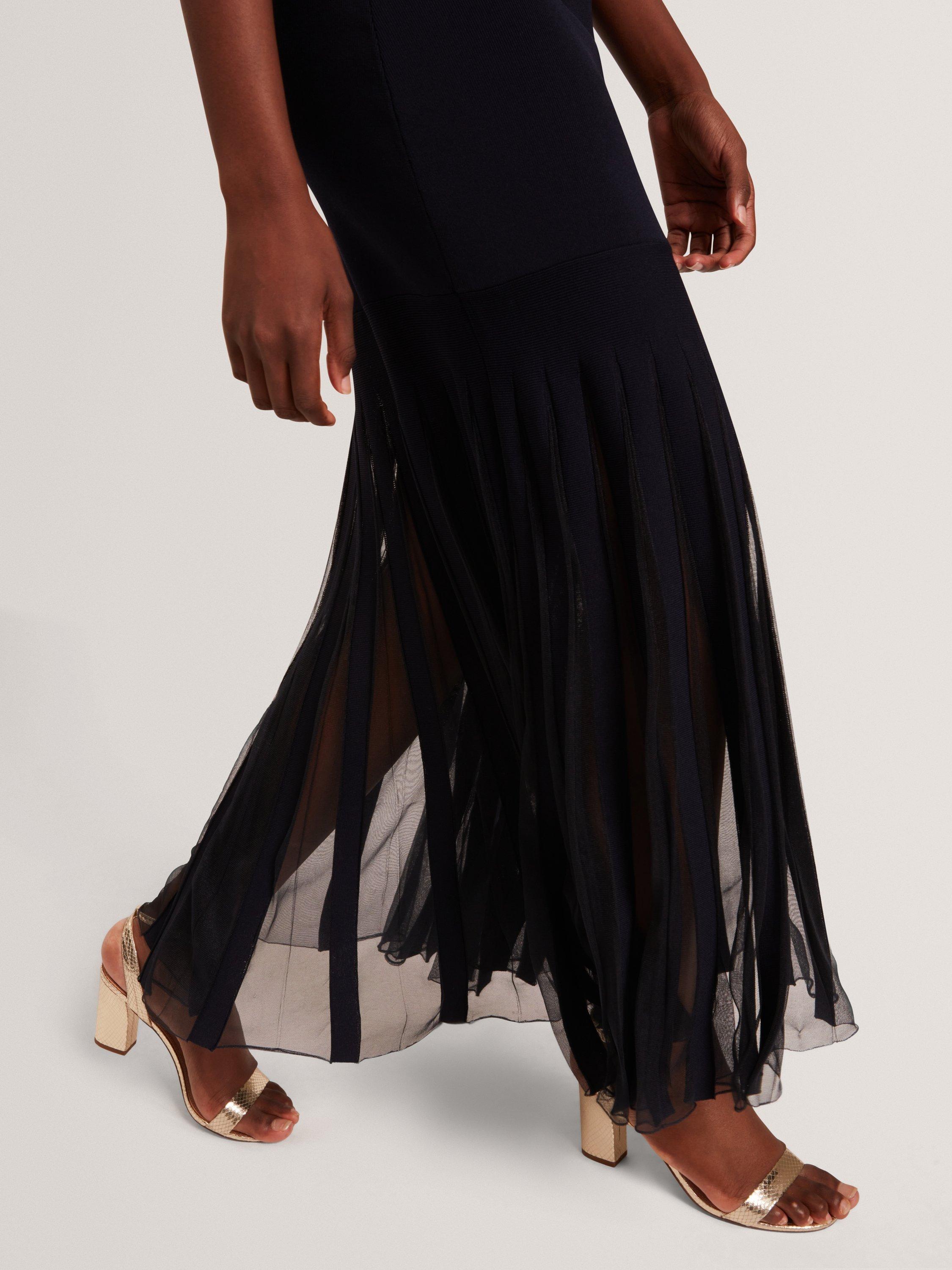 Product image 4 of 6, which shows Ted Baker Drop Waist Off Shoulder Knit Dress, Navy, 6