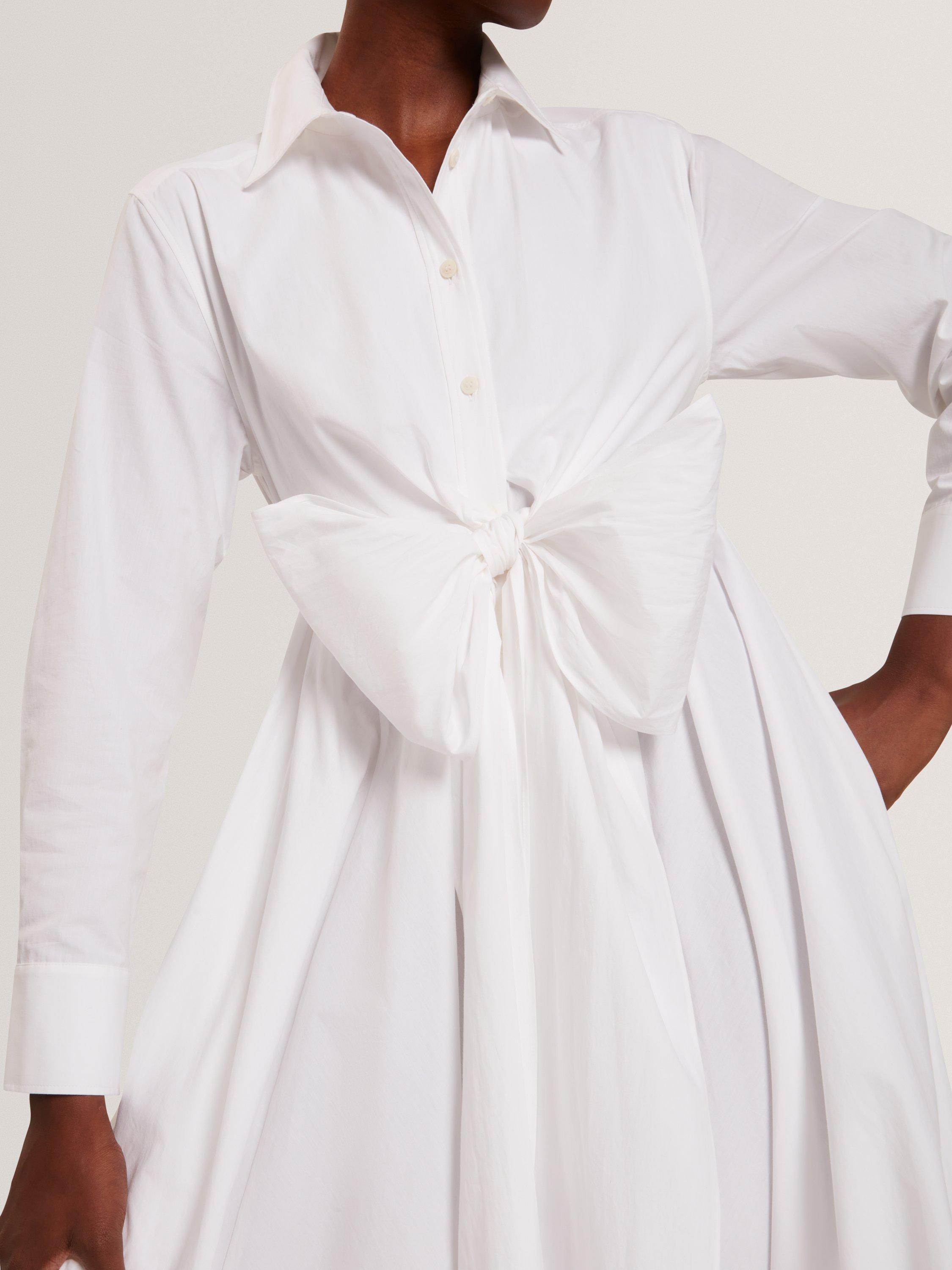 Product image 4 of 6, which shows Ted Baker Cotton Long Sleeved Wrap Shirt Dress, White, 6