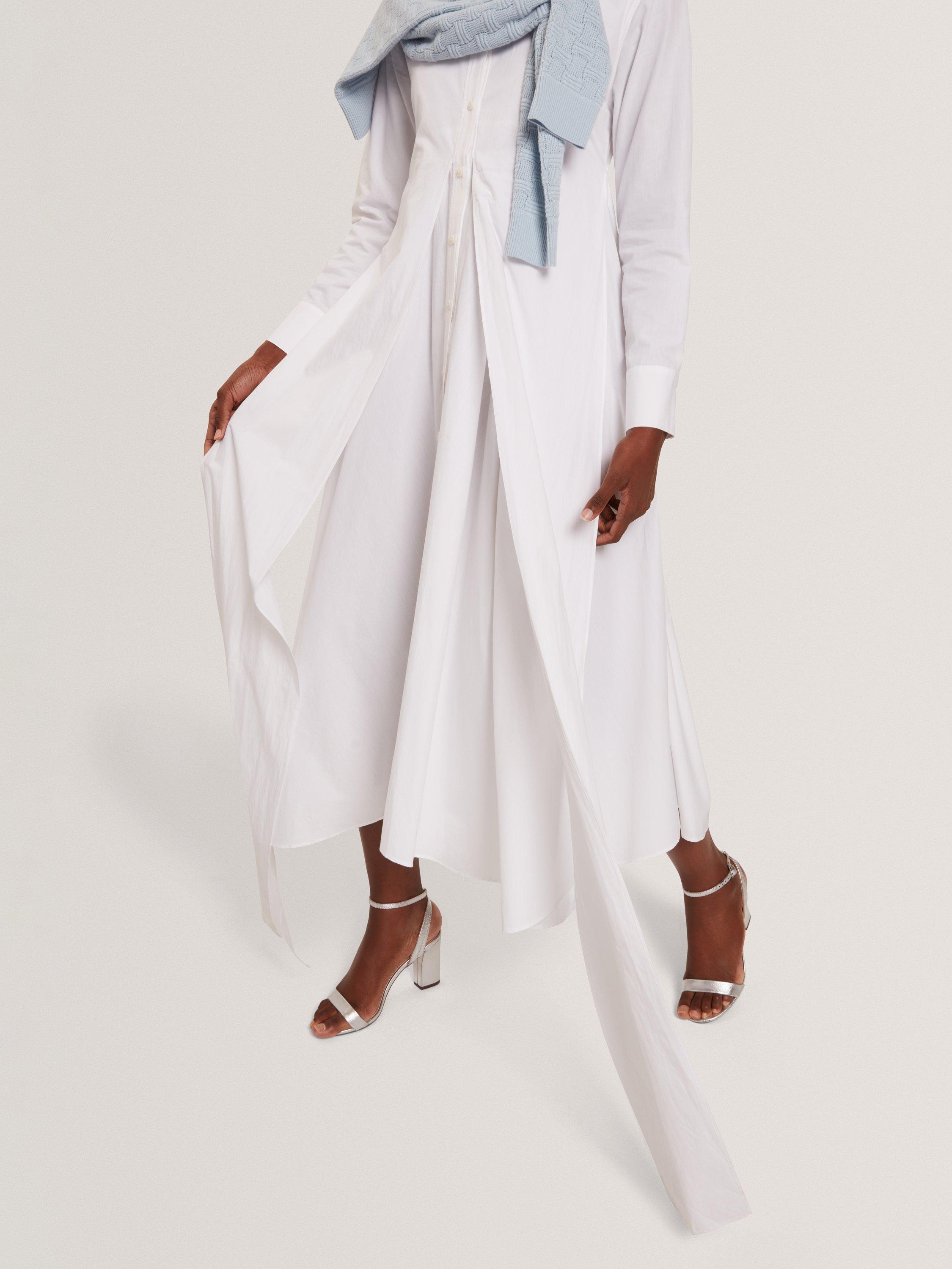 Product image 5 of 6, which shows Ted Baker Cotton Long Sleeved Wrap Shirt Dress, White, 6