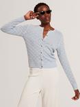 Ted Baker Wool Blend Knit Crew Neck Cardigan, Pl-blue