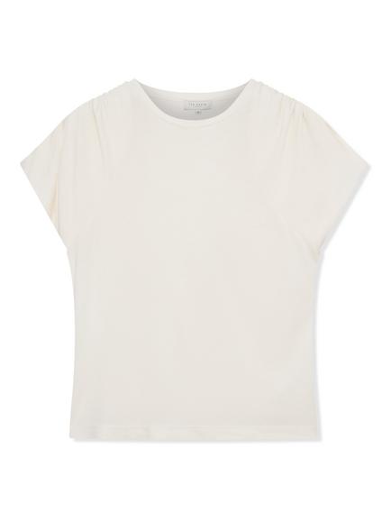 Ted Baker Shoulder Gather Detail T-Shirt containing LENZING™ ECOVERO™ Viscose, White