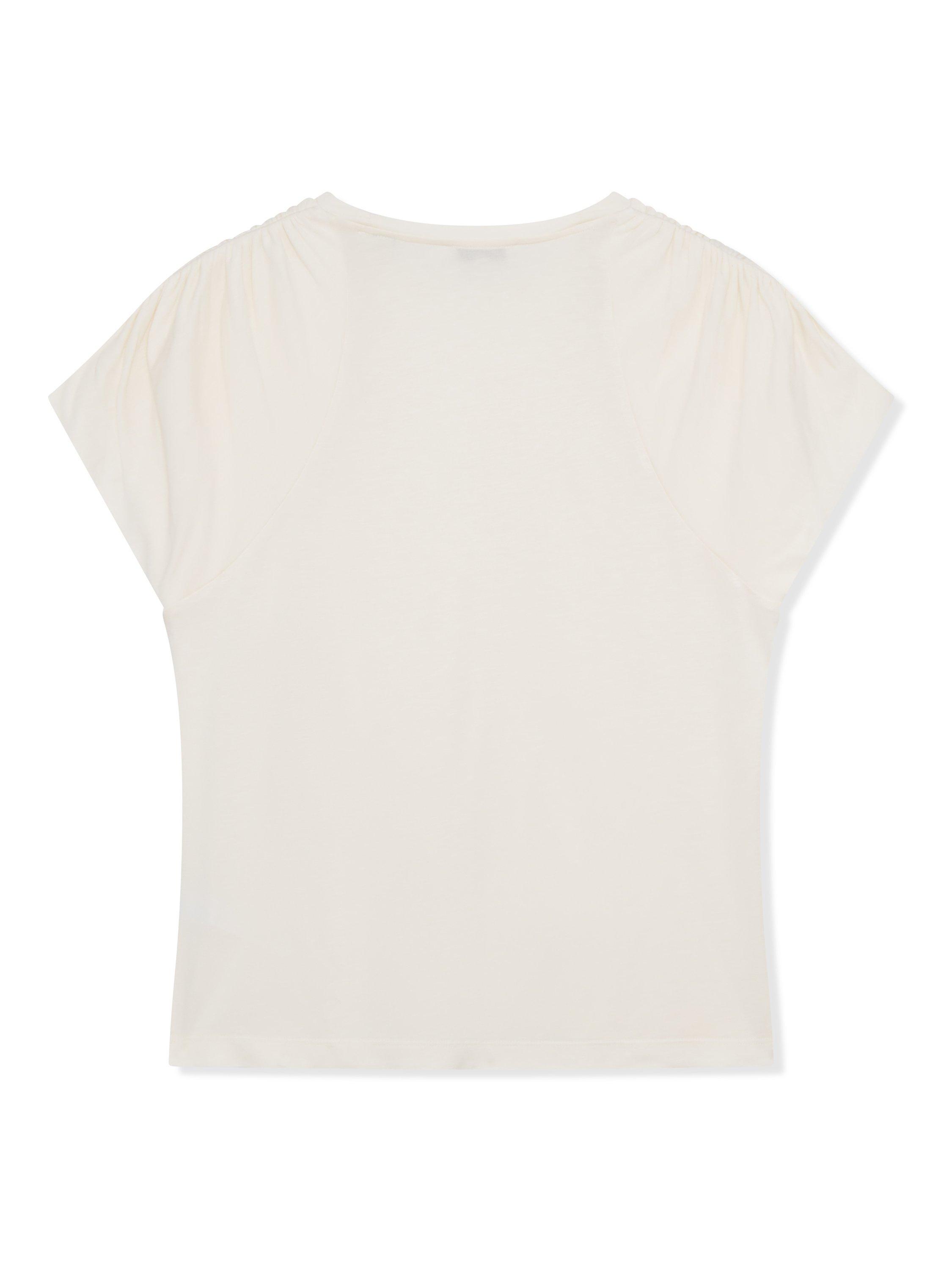Product image 2 of 2, which shows Ted Baker Shoulder Gather Detail T-Shirt, White, 6