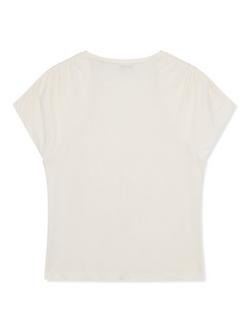 Ted Baker Shoulder Gather Detail T-Shirt containing LENZING™ ECOVERO™ Viscose - view 2, White