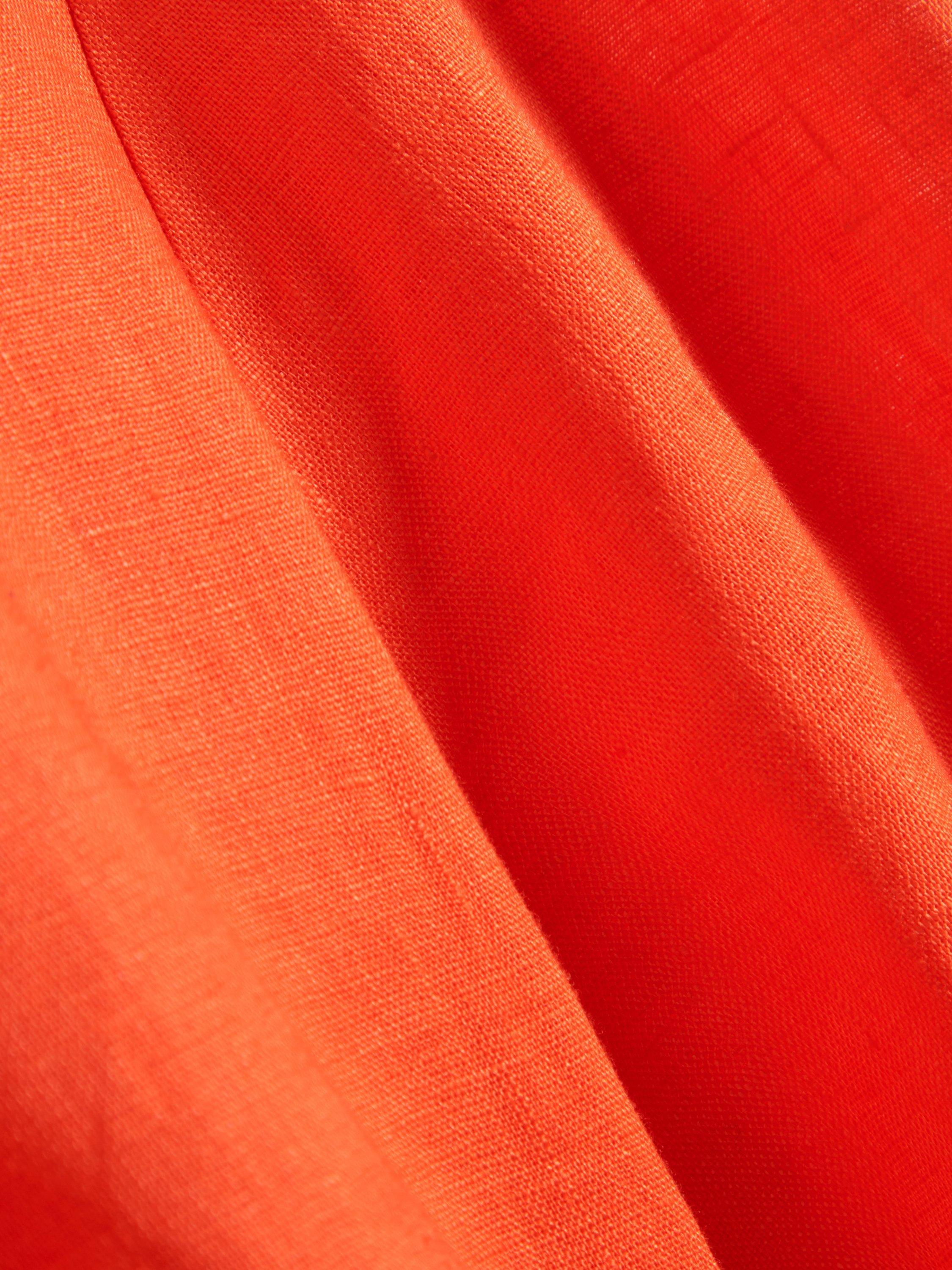 Product image 7 of 7, which shows Ted Baker Puff Sleeve Pure Linen Top, Orange, 8