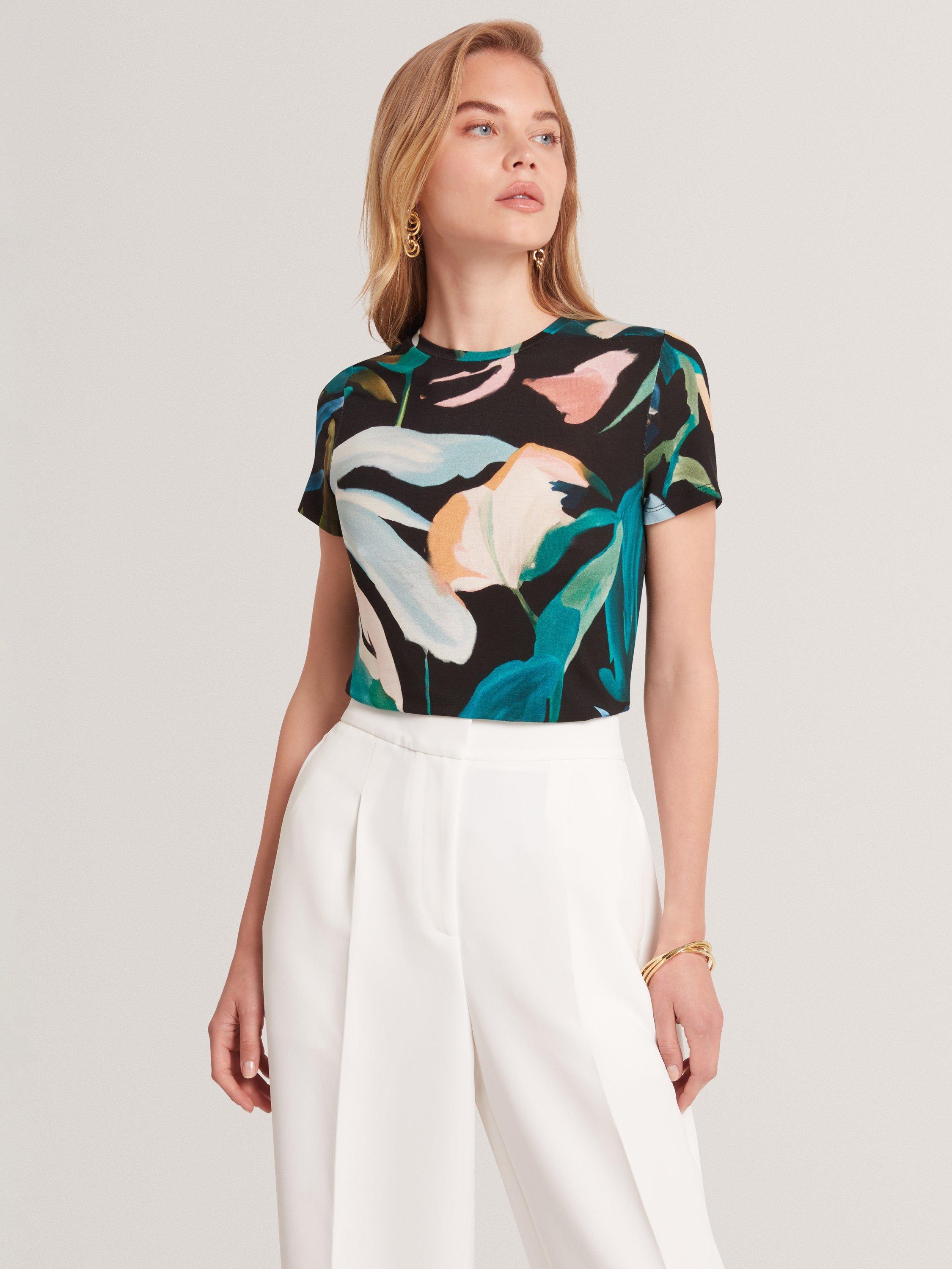 Product image 1 of 8, which shows Ted Baker Leaf Graphic Fitted T-Shirt, Black, 6