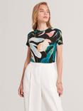 Ted Baker Leaf Graphic Fitted T-Shirt, Black