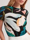 Ted Baker Leaf Graphic Fitted T-Shirt, Black