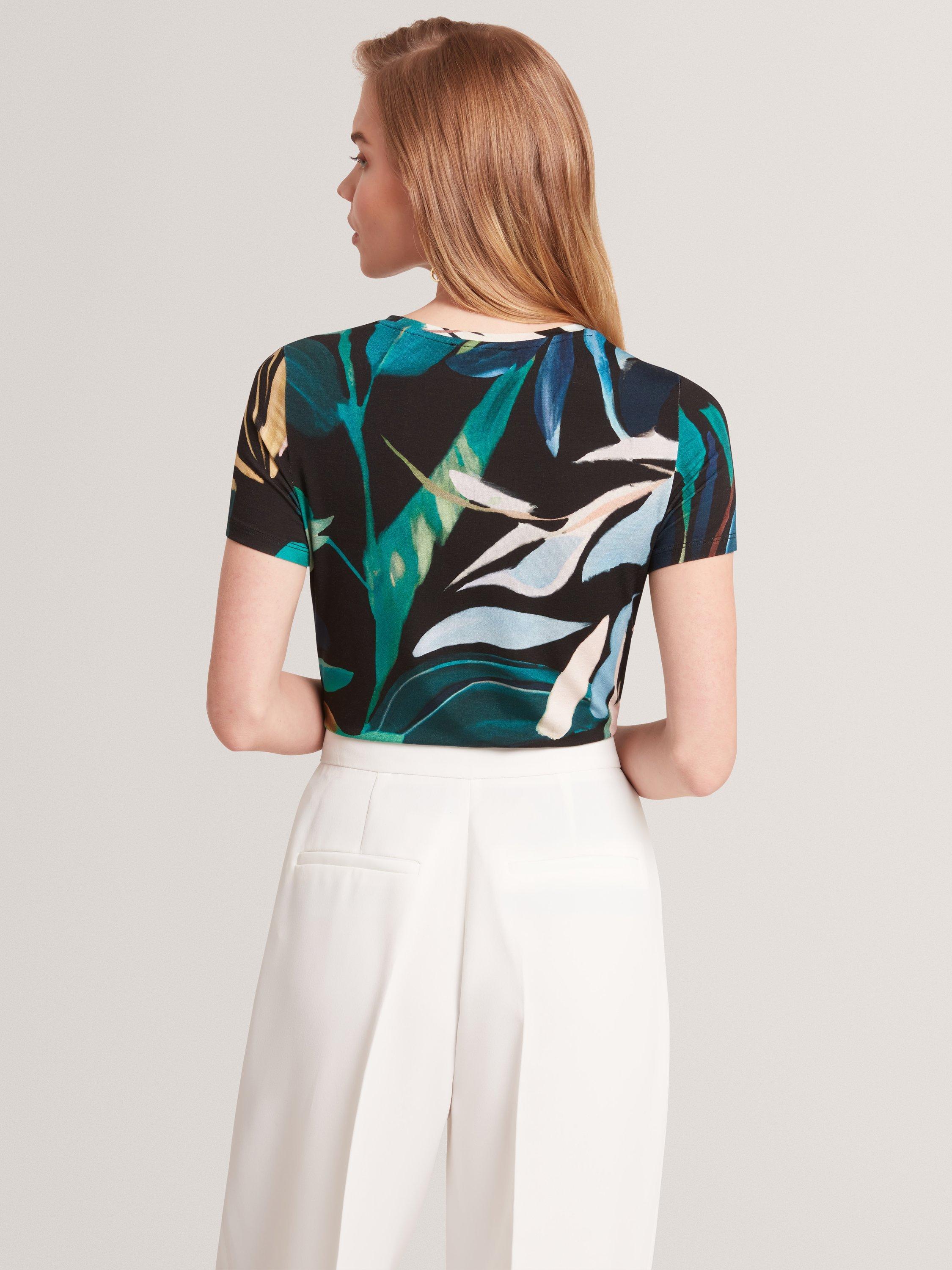 Product image 3 of 8, which shows Ted Baker Leaf Graphic Fitted T-Shirt, Black, 6