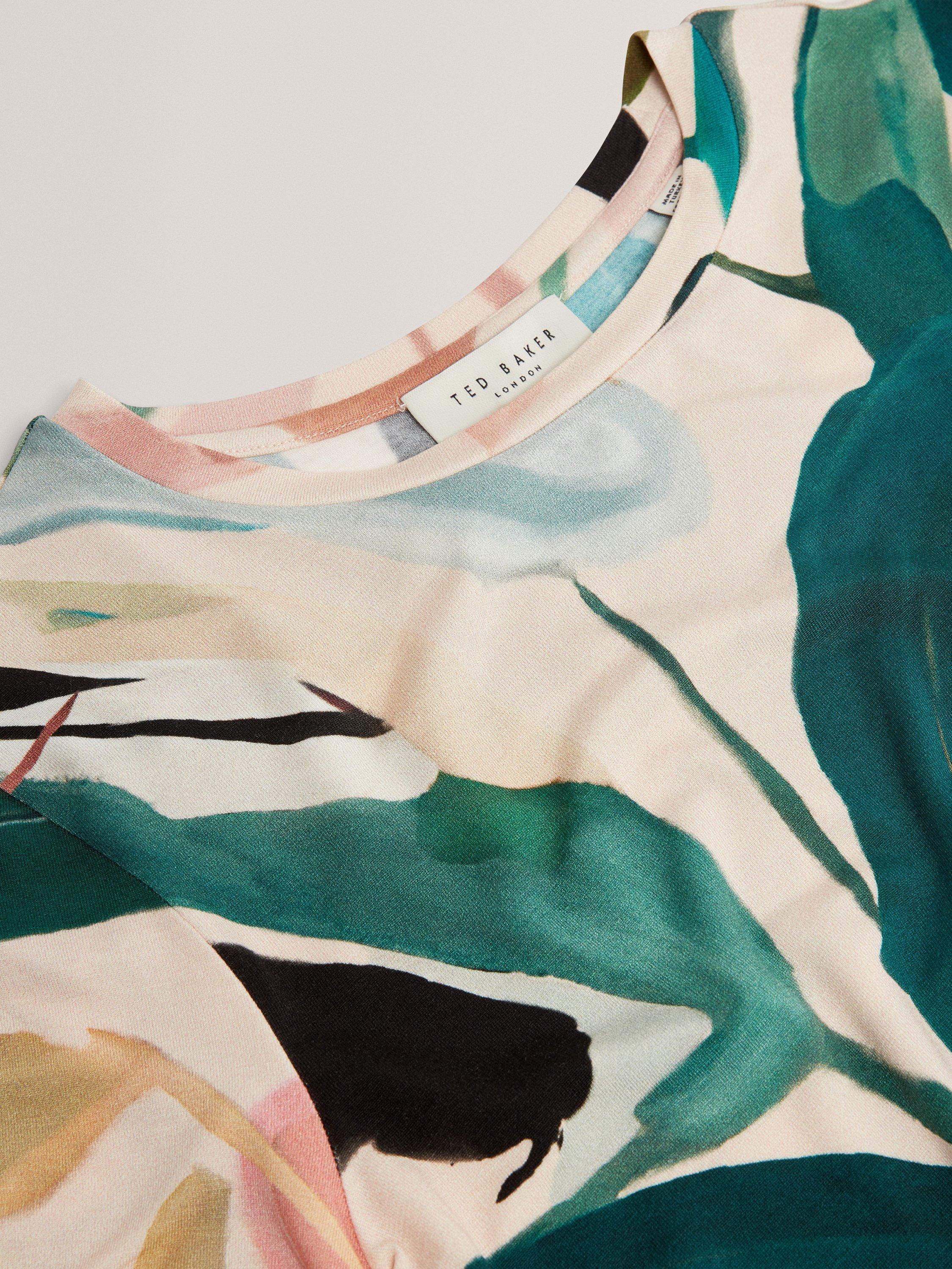 Product image 8 of 8, which shows Ted Baker Leaf Graphic Fitted T-Shirt, Black, 6