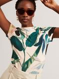 Ted Baker Short Sleeved Leaf Print T-Shirt, Nude-pink