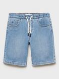 Mango Kids' Denim Bermuda Shorts, Mid Blue