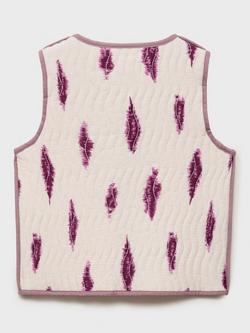 Mango Kids' Brooke Cotton Waistcoat, Pink - view 2, Pink
