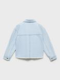 Mango Kids' Violet Cotton Denim Jacket, Open Blue