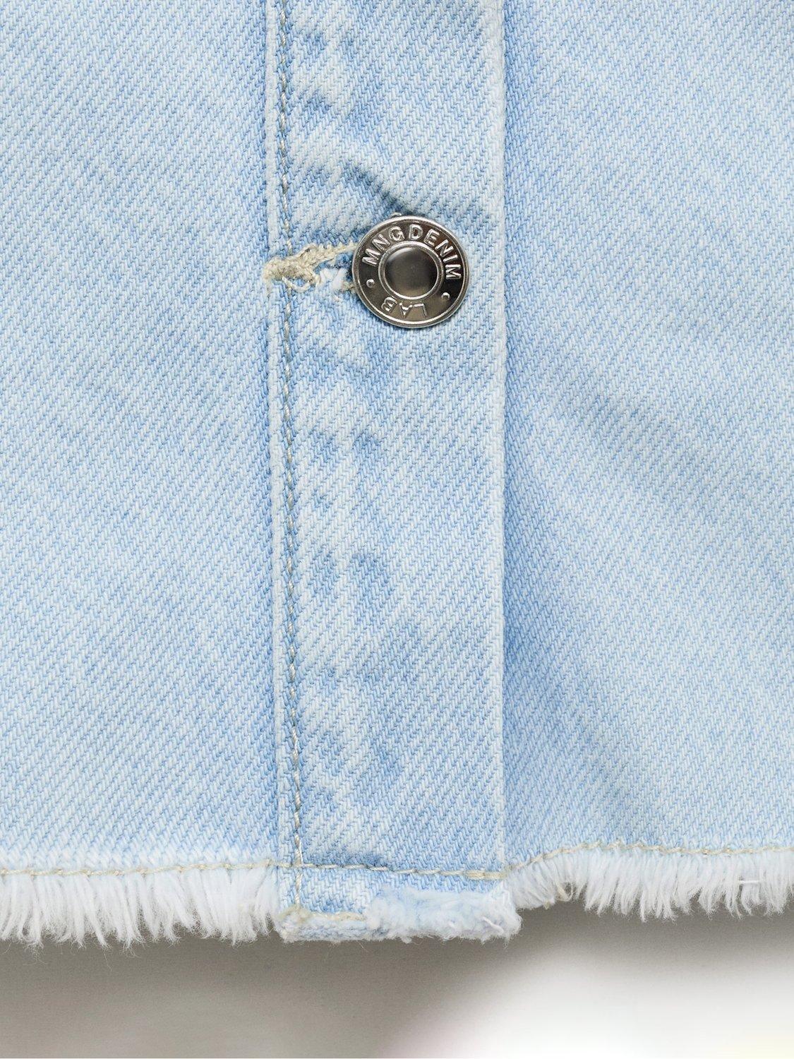 Product image 3 of 4, which shows Mango Kids' Violet Cotton Denim Jacket, Open Blue, 10 years