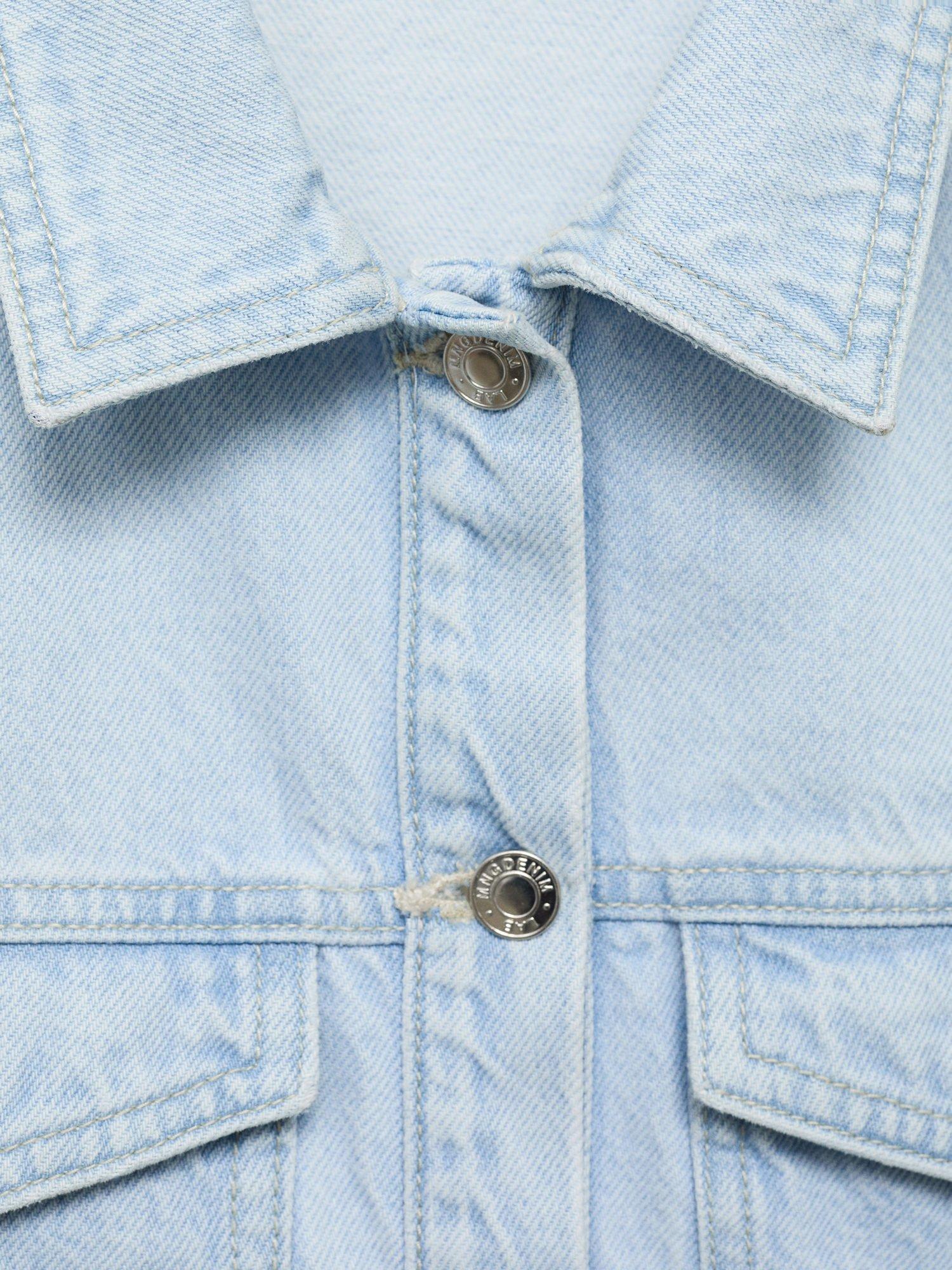 Product image 4 of 4, which shows Mango Kids' Violet Cotton Denim Jacket, Open Blue, 10 years