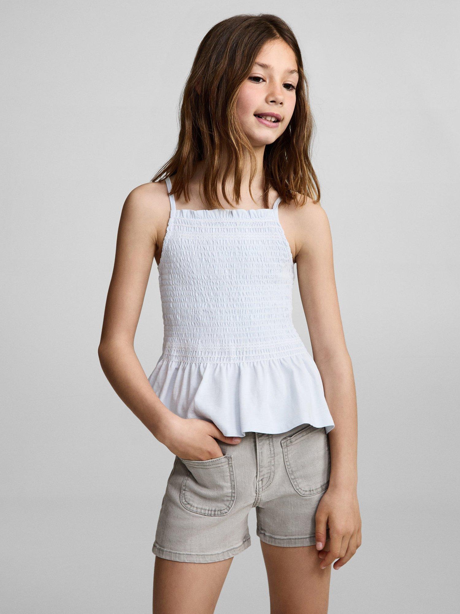 Product image 2 of 6, which shows Mango Kids' Jenna Shorts, Open Grey, 6 years