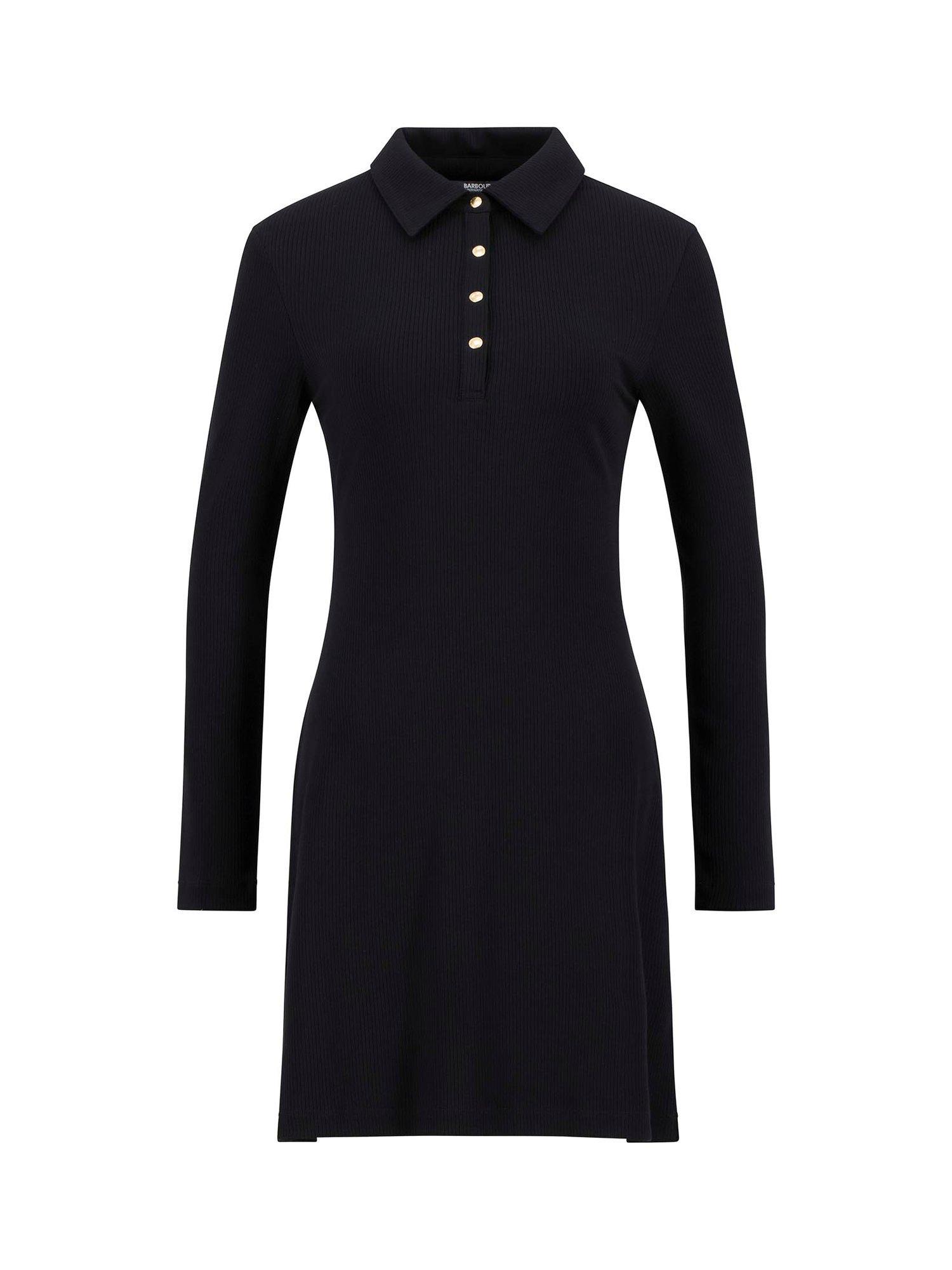 Product image 4 of 7, which shows Barbour International Chloe Ribbed Mini Dress, Black, 8