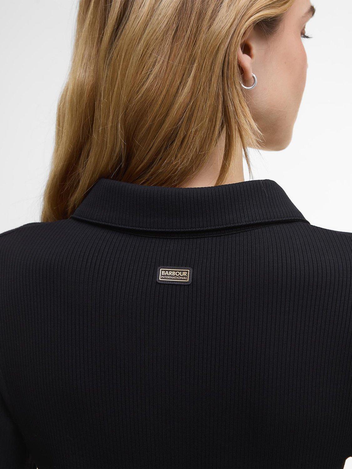 Product image 7 of 7, which shows Barbour International Chloe Ribbed Mini Dress, Black, 8