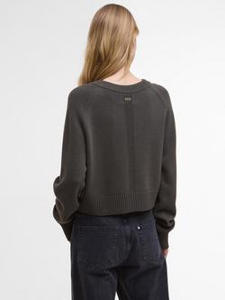 Barbour International Atlanta Oversized Knit Cropped Wool Blend Jumper - view 2, Dusky Khaki